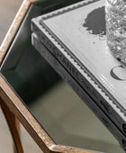 Octagonal Mirror Top Side Table - The Farthing