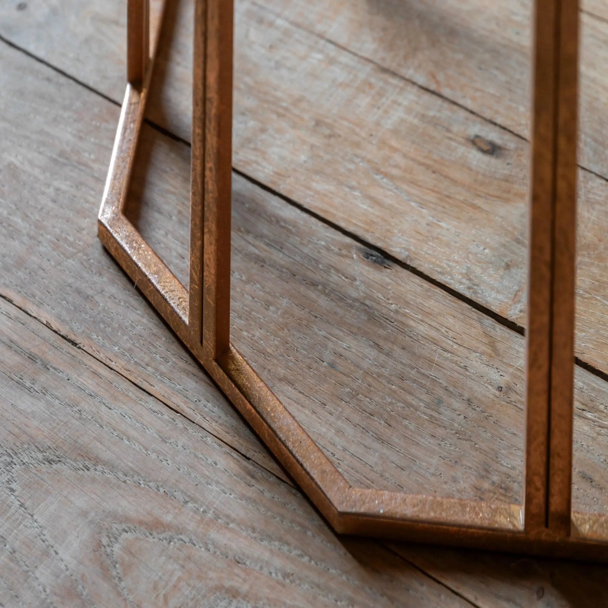 Octagonal Mirror Top Side Table - The Farthing