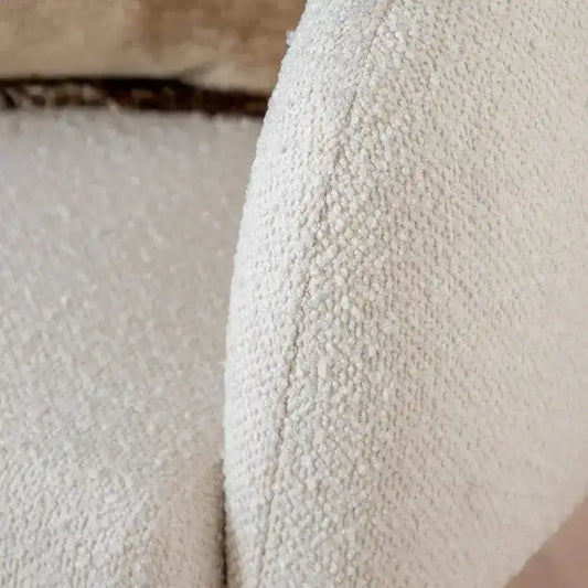 Off White Boucle Fabric Tub Chair - The Farthing