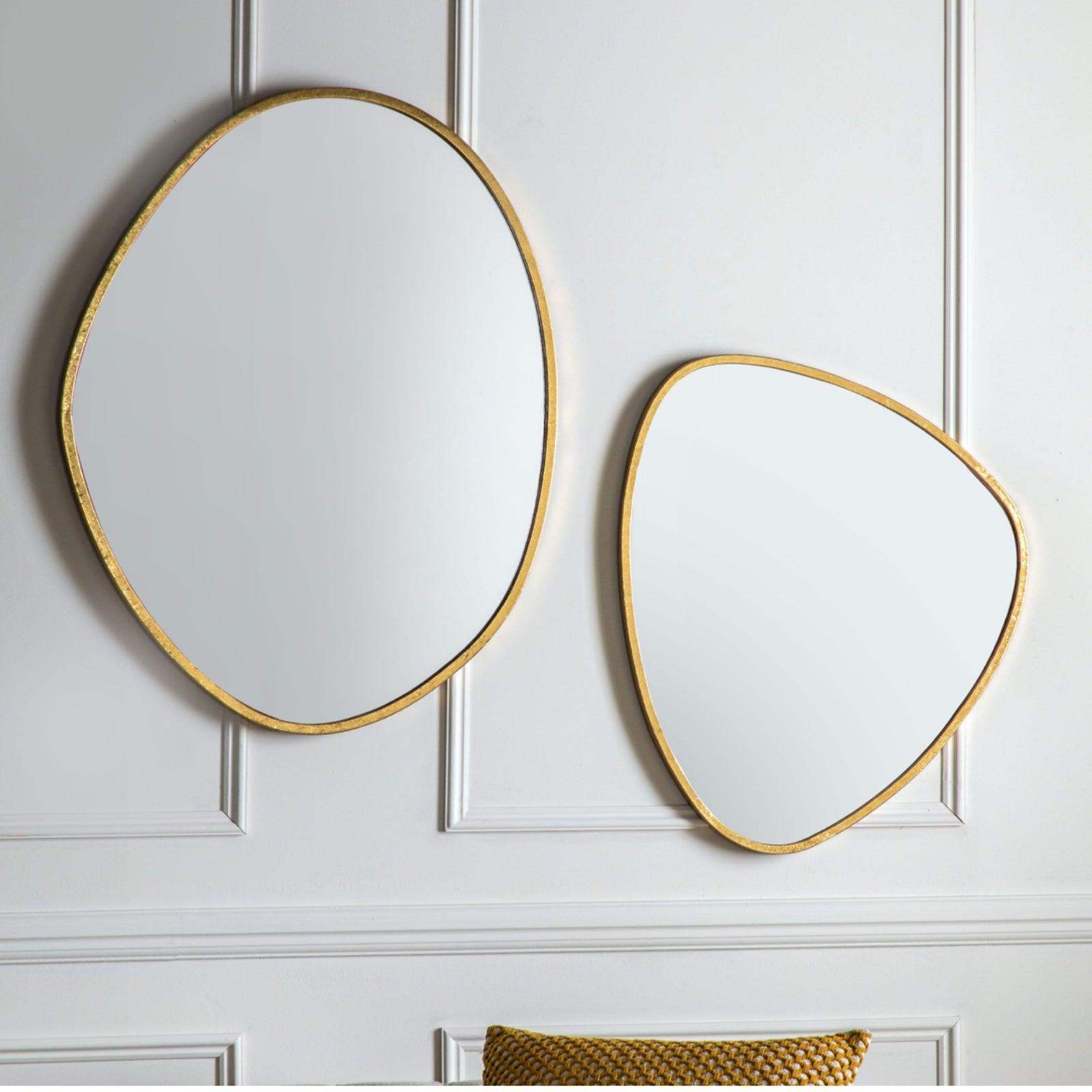 Organic Shaped Antique Gold Round Mirror - choice of two - The Farthing