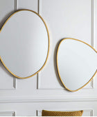 Organic Shaped Antique Gold Round Mirror - choice of two - The Farthing