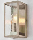 Outdoor Brushed Silver Box Lantern Wall Light - The Farthing