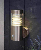 Outdoor Brushed Stainless Steel LED PIR Wall Light - The Farthing