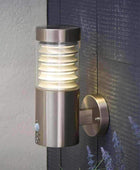 Outdoor Brushed Stainless Steel LED PIR Wall Light - The Farthing