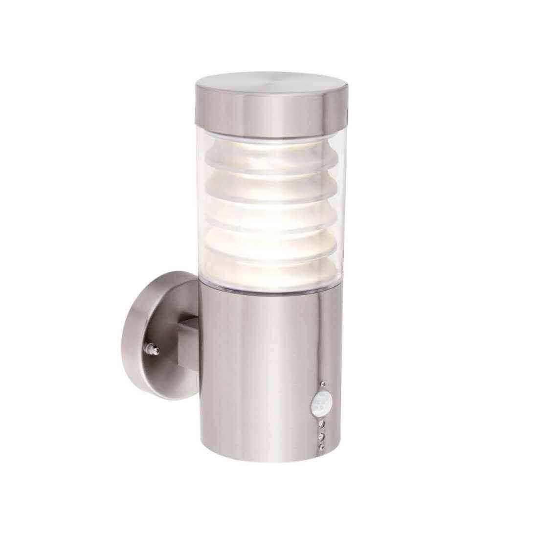 Outdoor Brushed Stainless Steel LED PIR Wall Light - The Farthing