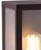 Outdoor Matt Black Box Lantern Wall Light - The Farthing