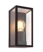 Outdoor Matt Black Box Lantern Wall Light - The Farthing