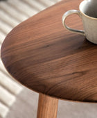 Oval Mid Century Styled Walnut Coffee Table Nest - The Farthing