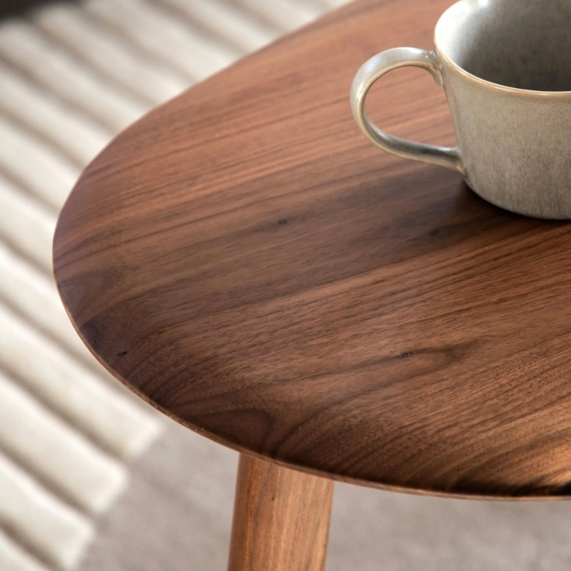 Oval Mid Century Styled Walnut Coffee Table Nest - The Farthing