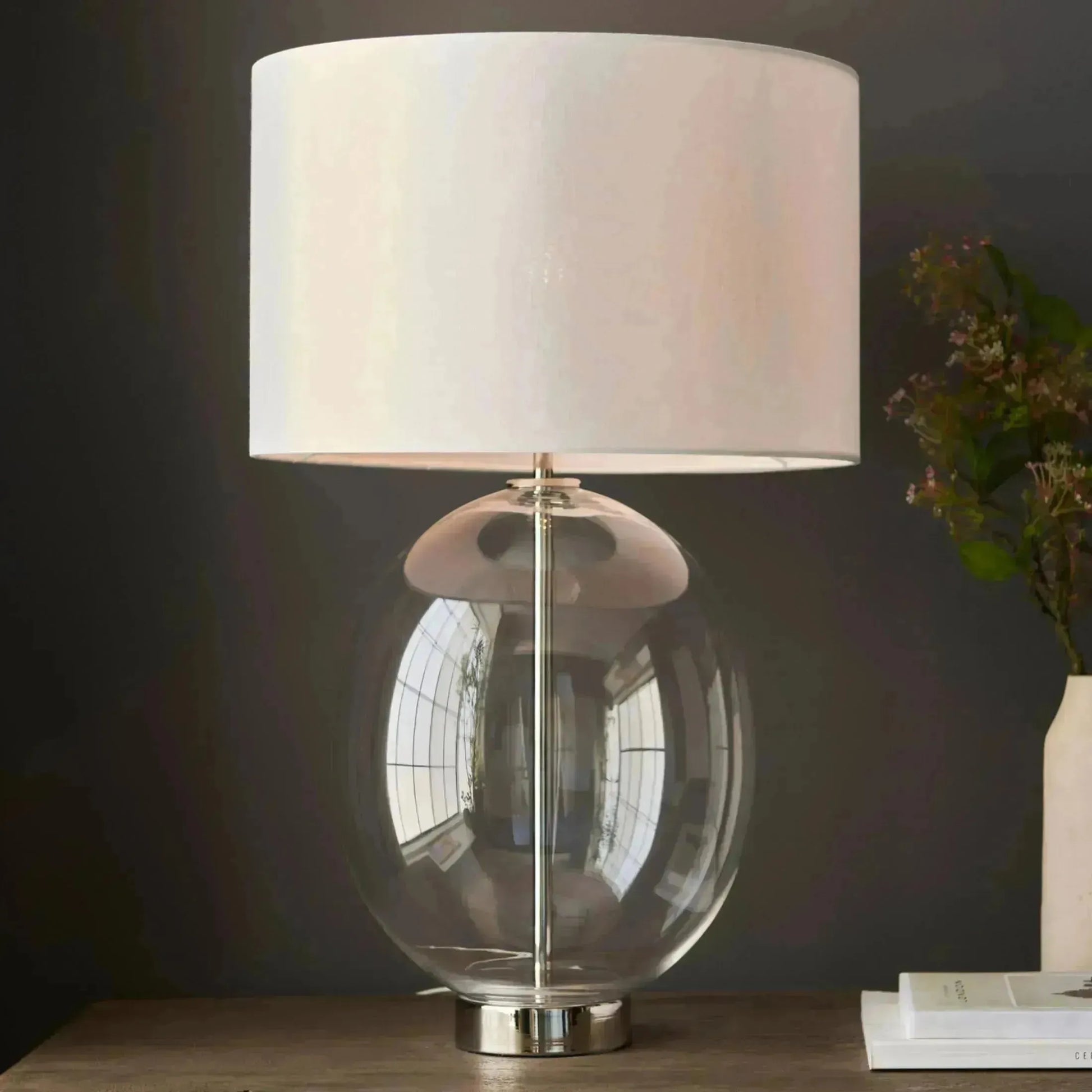 Oversized Oval Glass Table Lamp - The Farthing