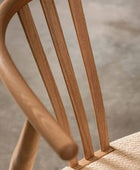 Pair of Bow Backed Natural Elm Wood Dining Chairs - The Farthing
