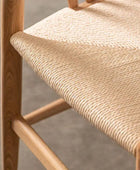 Pair of Bow Backed Natural Elm Wood Dining Chairs - The Farthing
