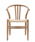 Pair of Bow Backed Natural Elm Wood Dining Chairs - The Farthing