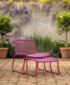 Pink Rope Lounger Chair and Footstool - The Farthing