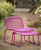 Pink Rope Lounger Chair and Footstool - The Farthing