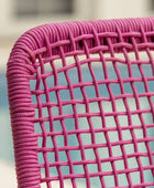 Pink Rope Lounger Chair and Footstool - The Farthing