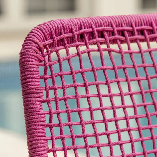 Pink Rope Lounger Chair and Footstool - The Farthing