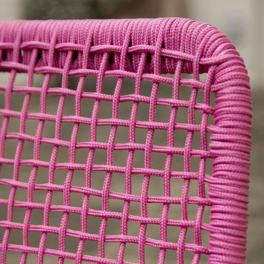 Pink Rope Lounger Chair and Footstool - The Farthing