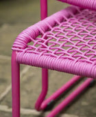Pink Rope Lounger Chair and Footstool - The Farthing