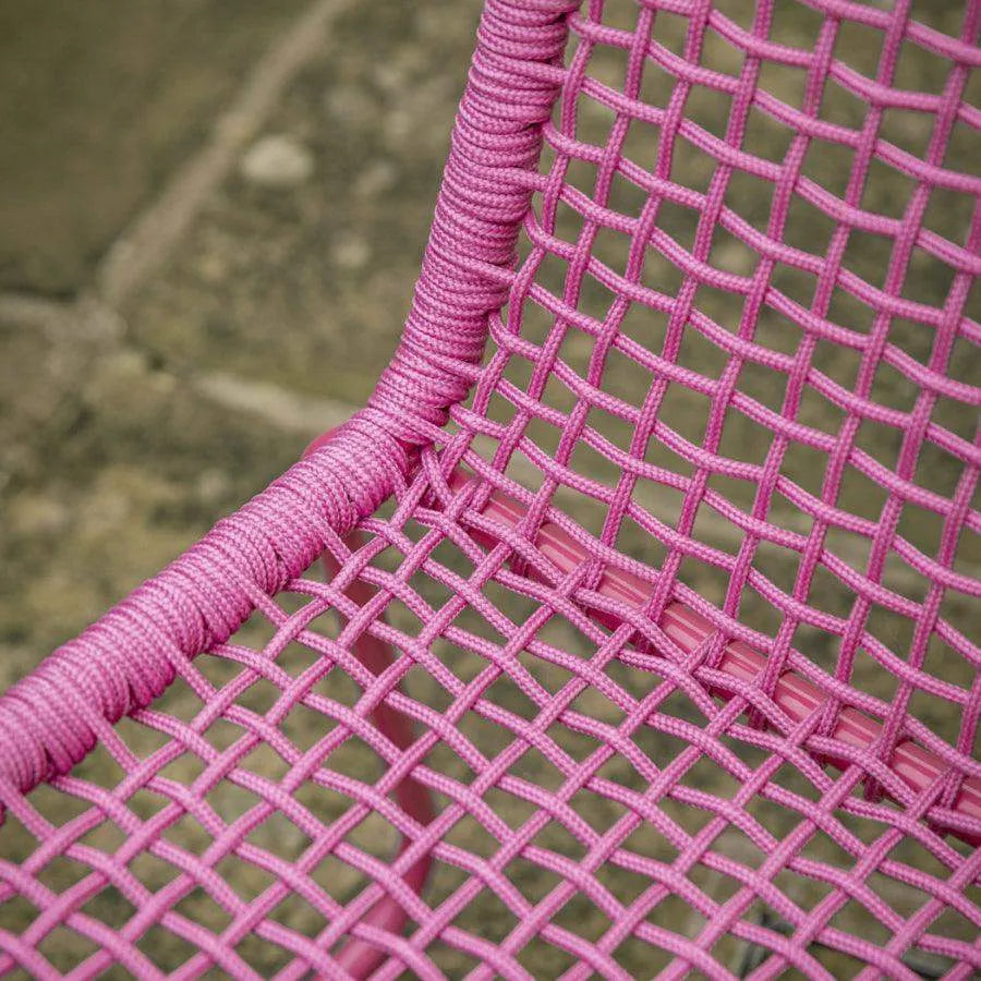 Pink Rope Lounger Chair and Footstool - The Farthing