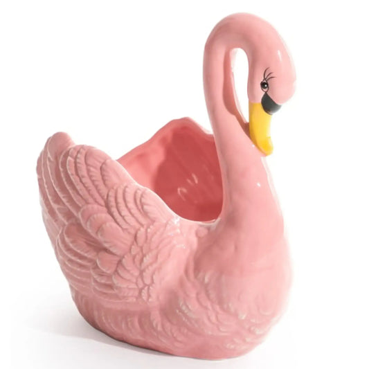 Pink Swan Display Bowl / Planter
