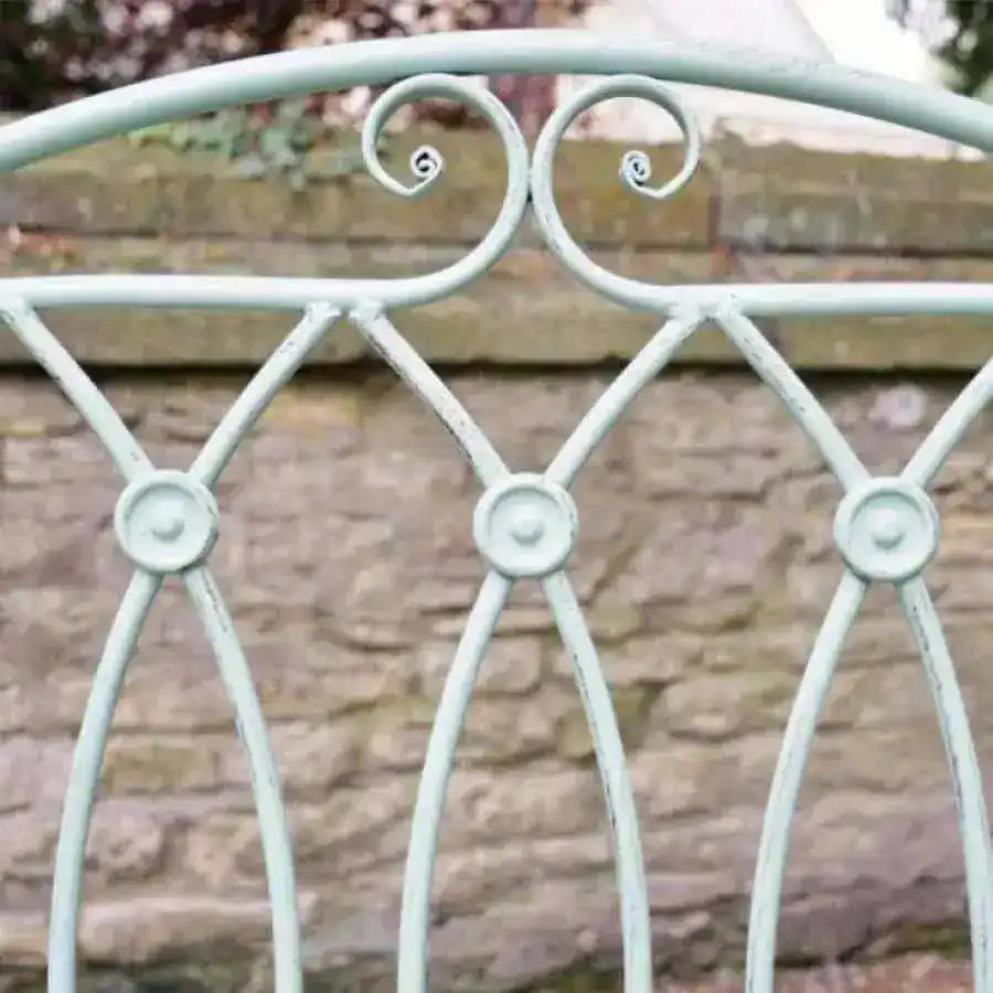Pistachio Green Metal Twin Garden Seat - The Farthing