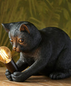 Playful Black Kitten Table Lamp - The Farthing