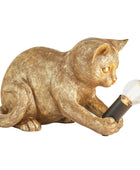 Playful Gold Kitten Table Lamp - The Farthing