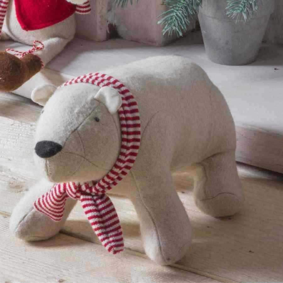 Fabric Polar Bear Doorstop - The Farthing