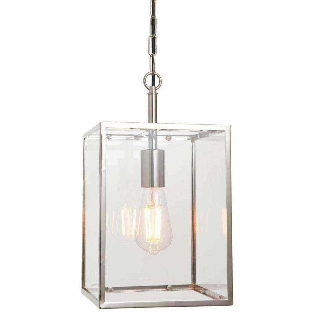 Polished Nickel Plated Box Pendant Light - The Farthing
