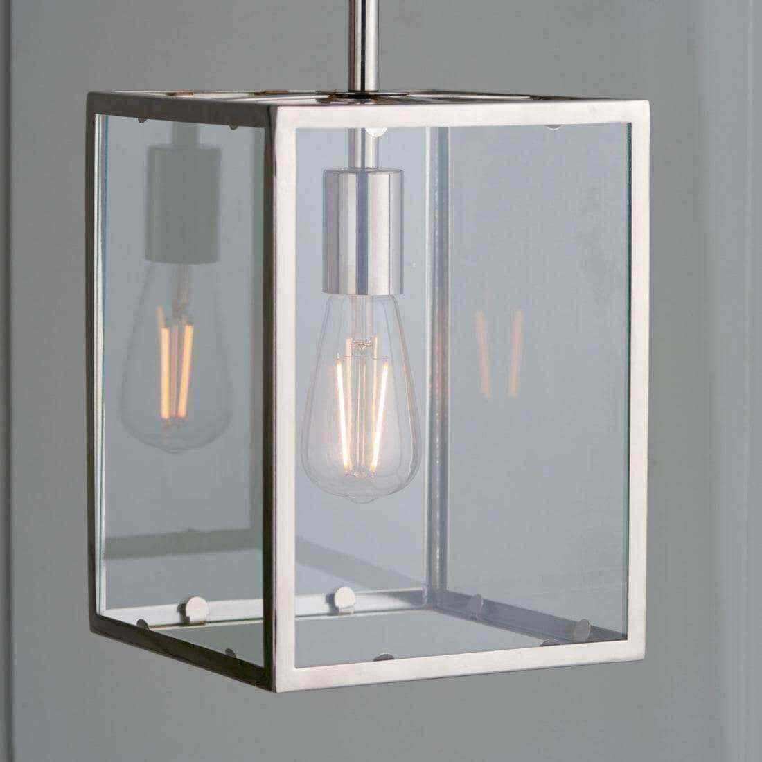Polished Nickel Plated Box Pendant Light - The Farthing