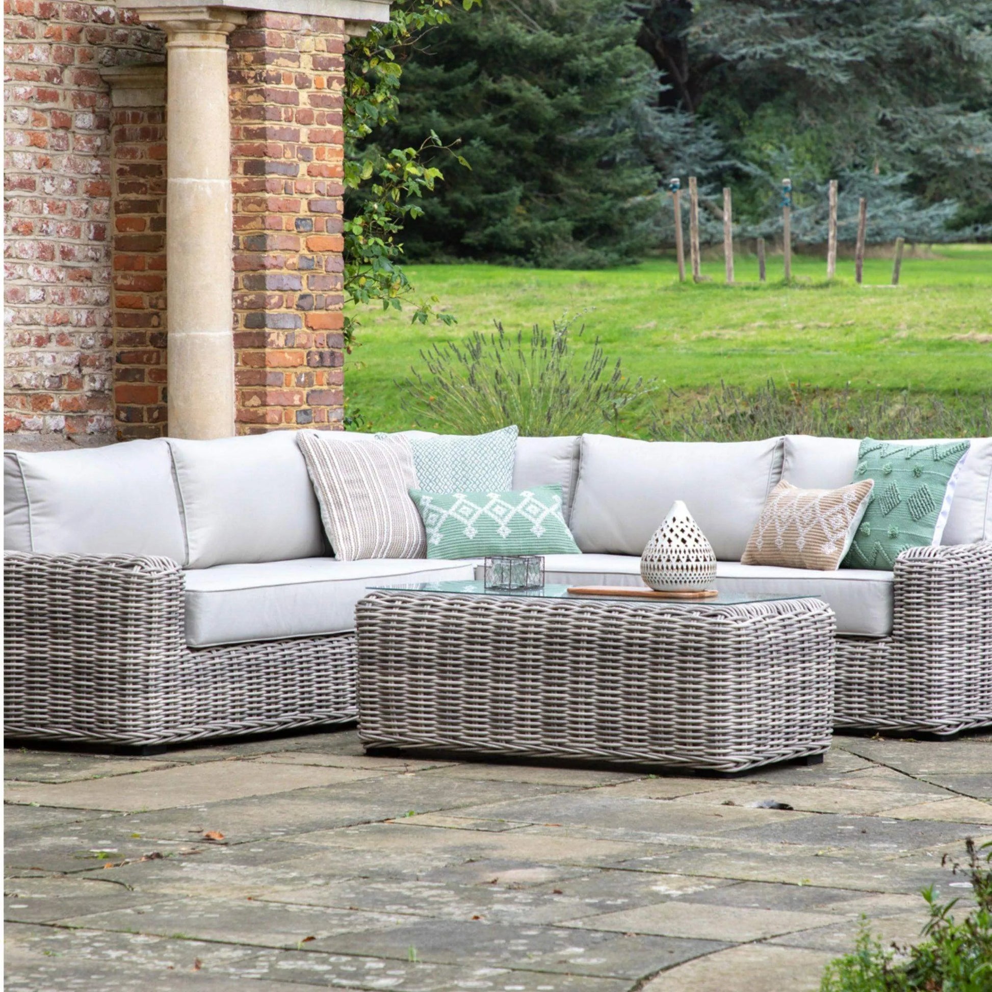 Poly Rattan Large Outdoor Corner lounge Sofa Set - The Farthing