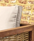 Portland Outdoor Wood & PE Rattan Lounge Sofa Set - The Farthing