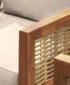 Portland Outdoor Wood & PE Rattan Lounge Sofa Set - The Farthing