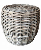 Rustic Rattan Stool