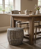 Rustic Rattan Stool