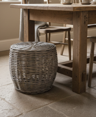 Rustic Rattan Stool