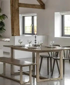 Rectangle Nordic Smoked Oak Dining Table (6 - 8 Seater) - The Farthing