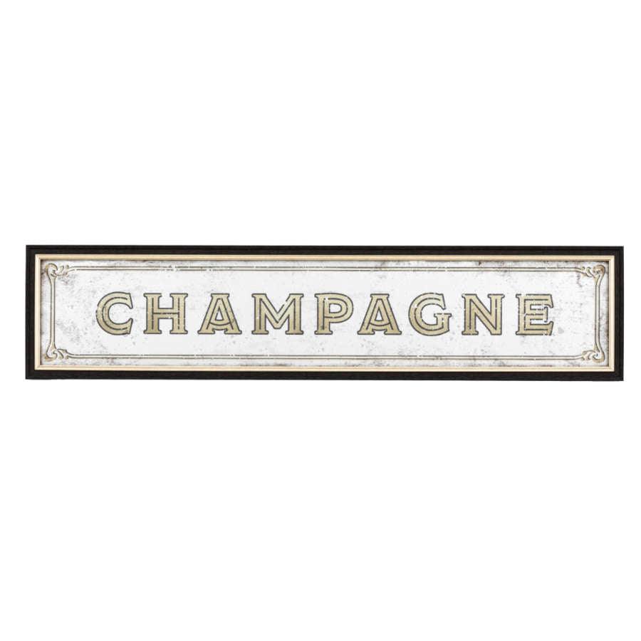 Rectangular Antique Glass Champagne Wall Mirror - The Farthing