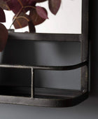 Rectangular Black Metal Shelf Wall Mirror - The Farthing