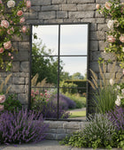 Rectangular Black Outdoor Garden Window Wall Mirror - The Farthing