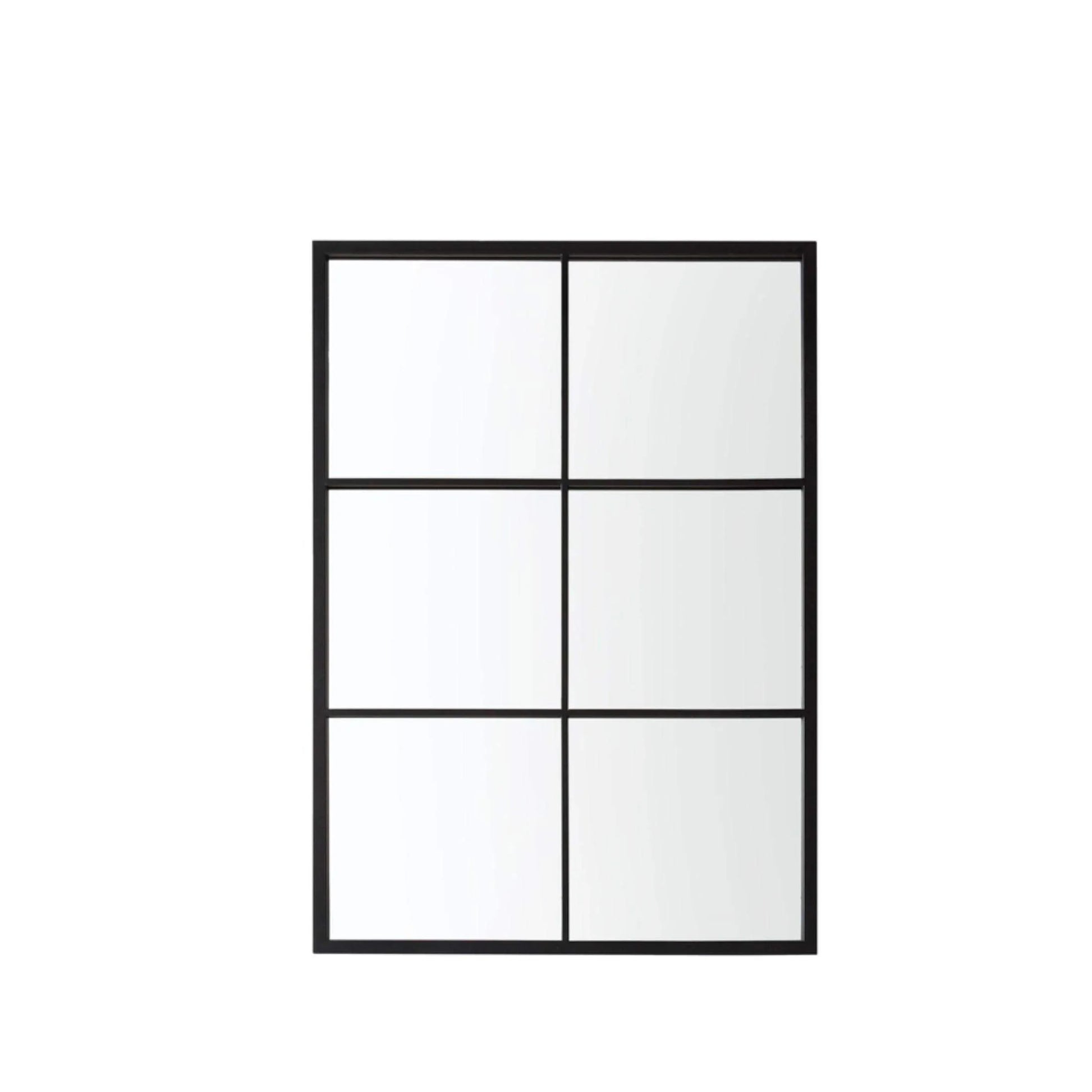 Rectangular Black Outdoor Garden Window Wall Mirror - The Farthing