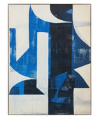 Rectangular Blue Palette Abstract Framed Canvas - The Farthing