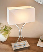 Rectangular Chrome Table Lamp - The Farthing