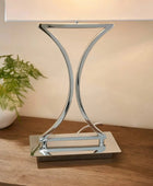 Rectangular Chrome Table Lamp - The Farthing