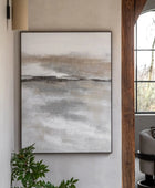 Rectangular Peaceful Landscape Abstract Framed Canvas - The Farthing