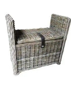 Rectangular Rattan Storage Bench - The Farthing