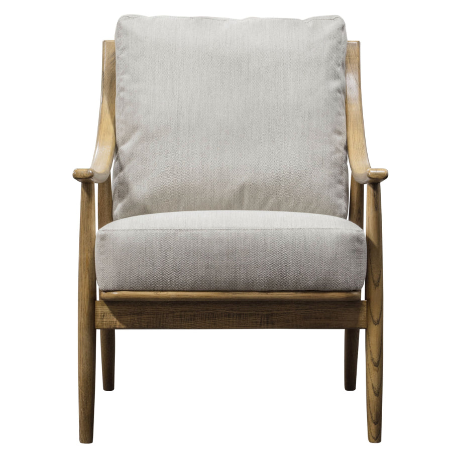 Relaxed Lounge Chair with Spindle Back - Natural Linen - The Farthing