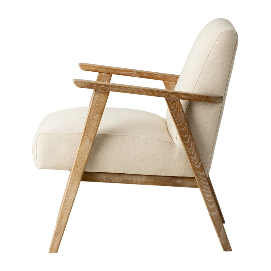 Relaxed Natural Linen and Wood Chair - The Farthing