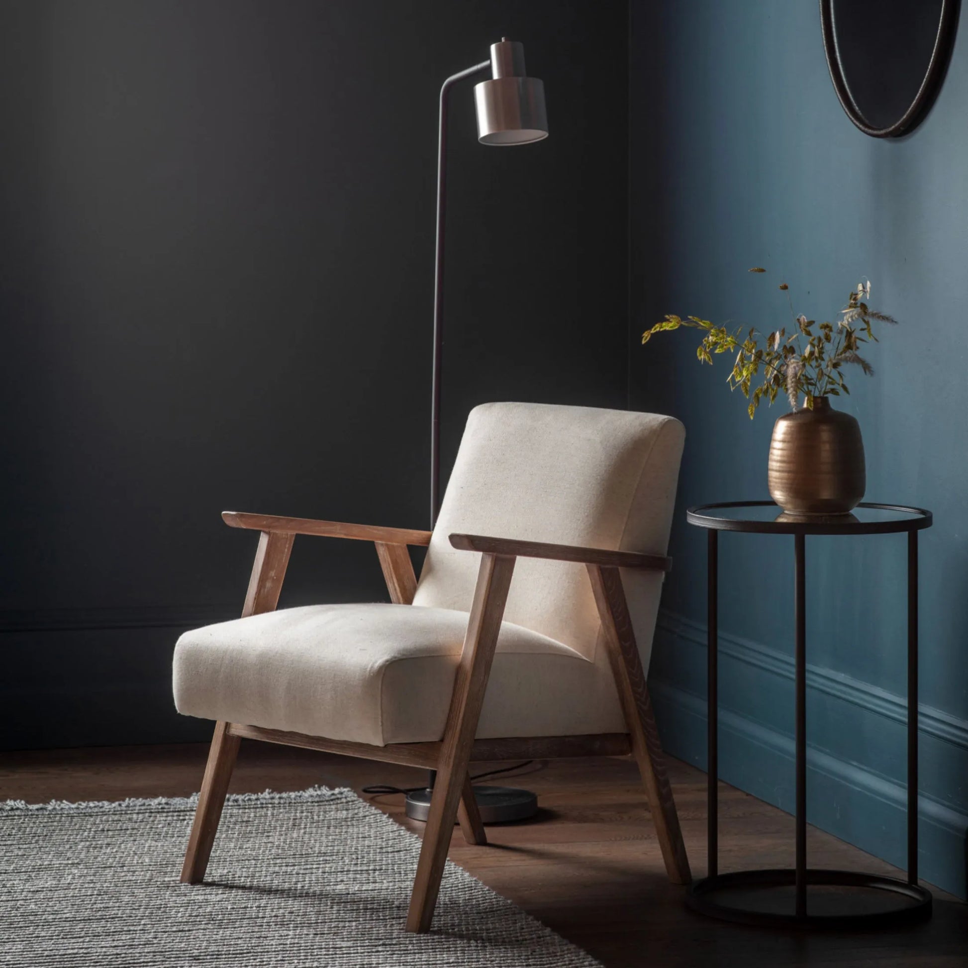 Relaxed Natural Linen and Wood Chair - The Farthing